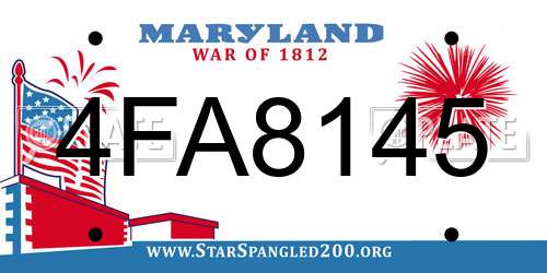 4FA8145 Maryland License Plate