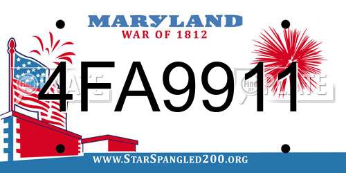 4FA9911 Maryland License Plate