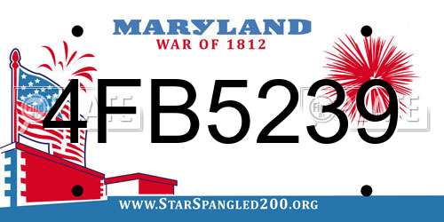 4FB5239 Maryland License Plate