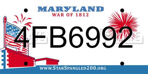 4FB6992 Maryland License Plate
