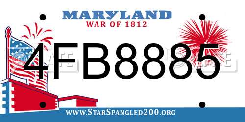 4FB8885 Maryland License Plate