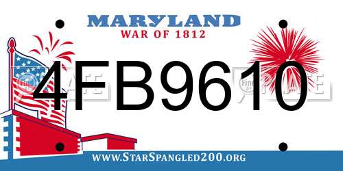 4FB9610 Maryland License Plate