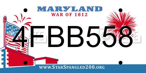 4FBB558 Maryland License Plate
