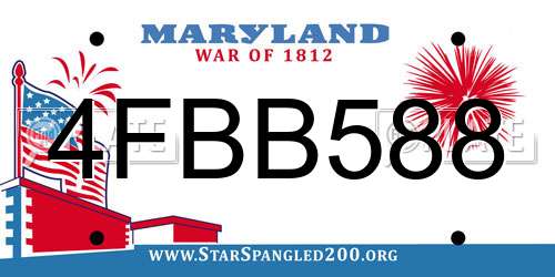4FBB588 Maryland License Plate