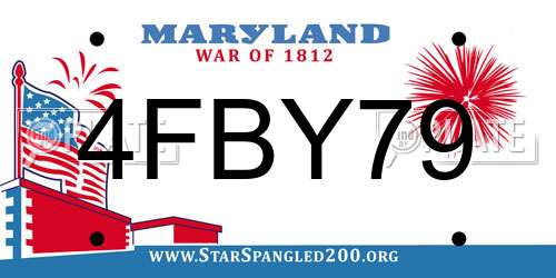 4FBY79 Maryland License Plate