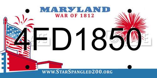 4FD1850 Maryland License Plate