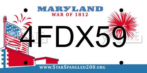 4FDX59 Maryland License Plate