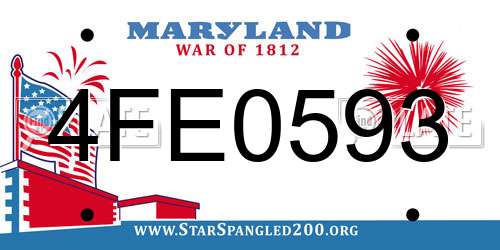 4FE0593 Maryland License Plate
