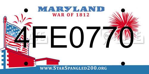 4FE0770 Maryland License Plate