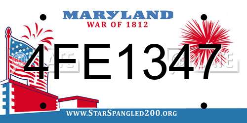 4FE1347 Maryland License Plate