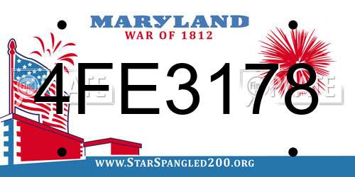 4FE3178 Maryland License Plate