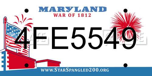 4FE5549 Maryland License Plate