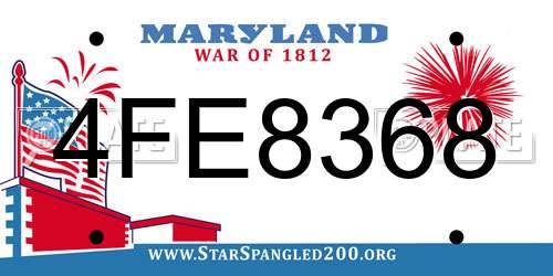 4FE8368 Maryland License Plate