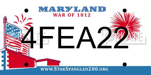 4FEA22 Maryland License Plate