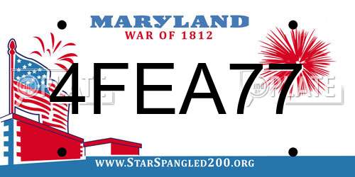 4FEA77 Maryland License Plate