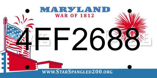 4FF2688 Maryland License Plate