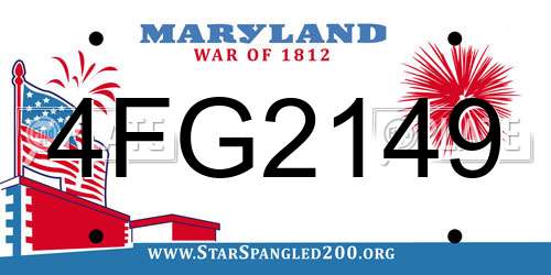 4FG2149 Maryland License Plate