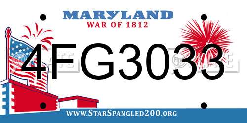 4FG3033 Maryland License Plate