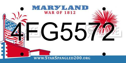 4FG5572 Maryland License Plate