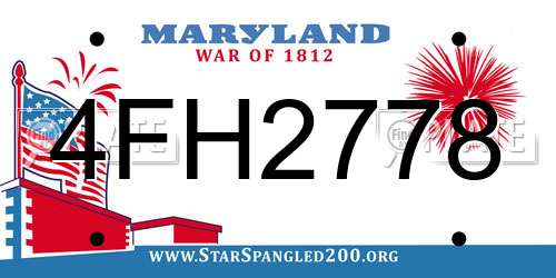 4FH2778 Maryland License Plate