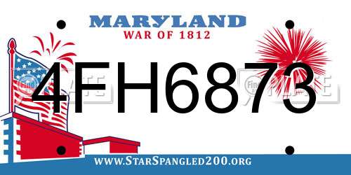 4FH6873 Maryland License Plate
