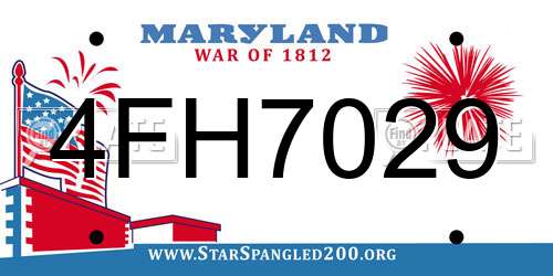 4FH7029 Maryland License Plate