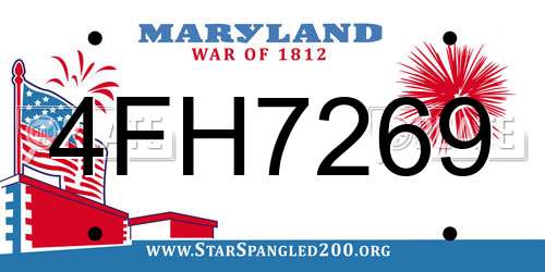 4FH7269 Maryland License Plate