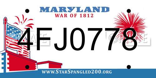 4FJ0778 Maryland License Plate