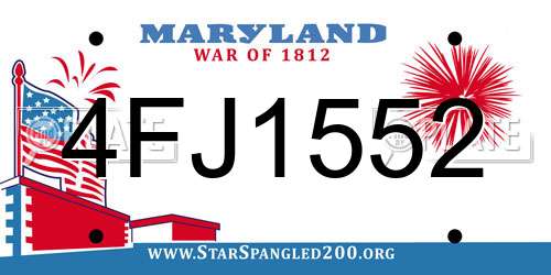4FJ1552 Maryland License Plate