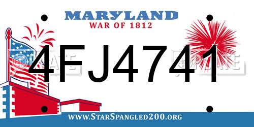 4FJ4741 Maryland License Plate