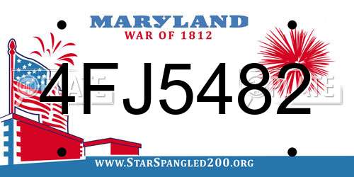 4FJ5482 Maryland License Plate