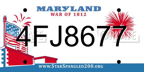 4FJ8677 Maryland License Plate