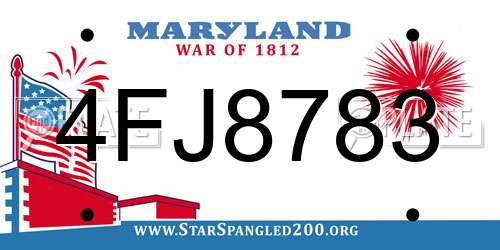 4FJ8783 Maryland License Plate