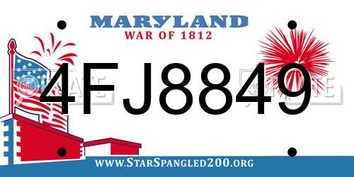 4FJ8849 Maryland License Plate