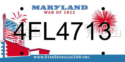 4FL4713 Maryland License Plate