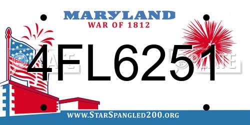 4FL6251 Maryland License Plate
