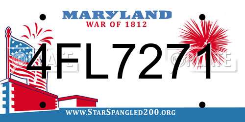 4FL7271 Maryland License Plate