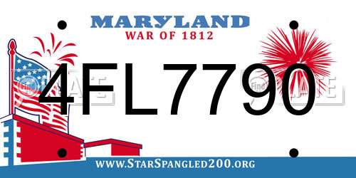 4FL7790 Maryland License Plate