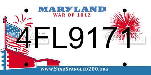 4FL9171 Maryland License Plate