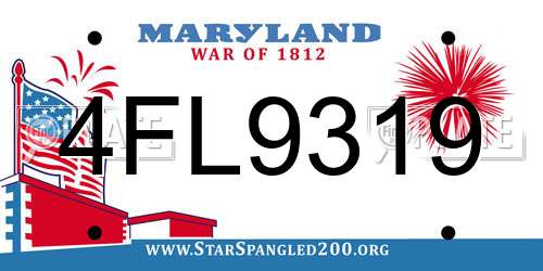 4FL9319 Maryland License Plate
