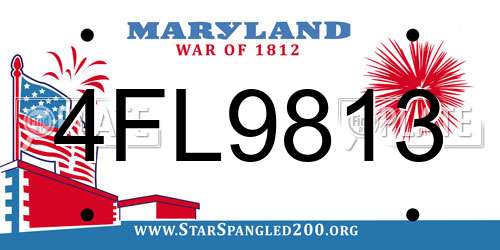 4FL9813 Maryland License Plate