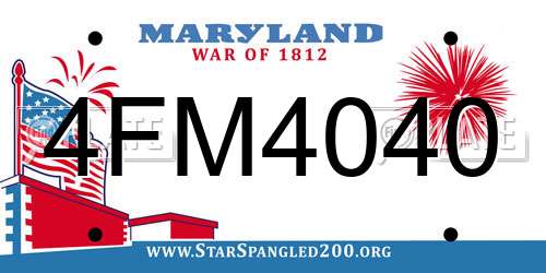 4FM4040 Maryland License Plate