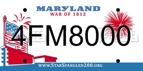 4FM8000 Maryland License Plate