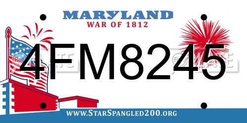 4FM8245 Maryland License Plate