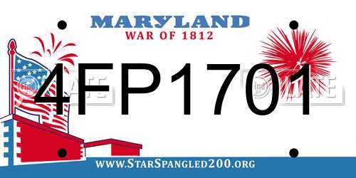 4FP1701 Maryland License Plate