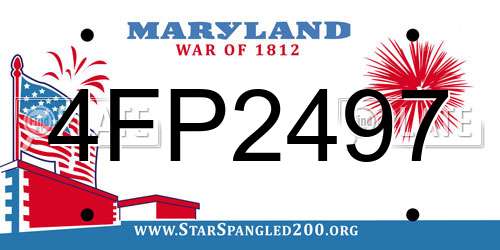 4FP2497 Maryland License Plate