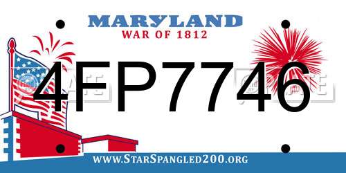 4FP7746 Maryland License Plate