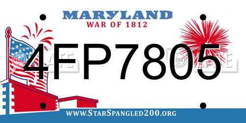 4FP7805 Maryland License Plate