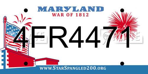 4FR4471 Maryland License Plate