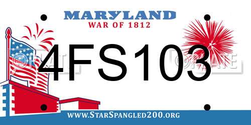 4FS103 Maryland License Plate